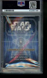 2015 Topps Star Wars Masterwork Autograph Bruce Spence Tion Medon PSA 10 Auto
